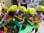 Bé ươm mầm mùa Xuân