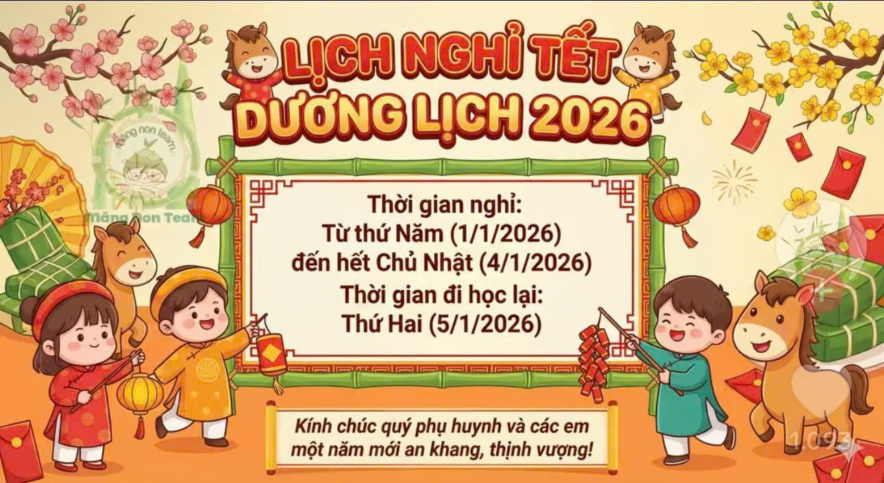 Thông báo lịch nghỉ tết dương lịch 2026